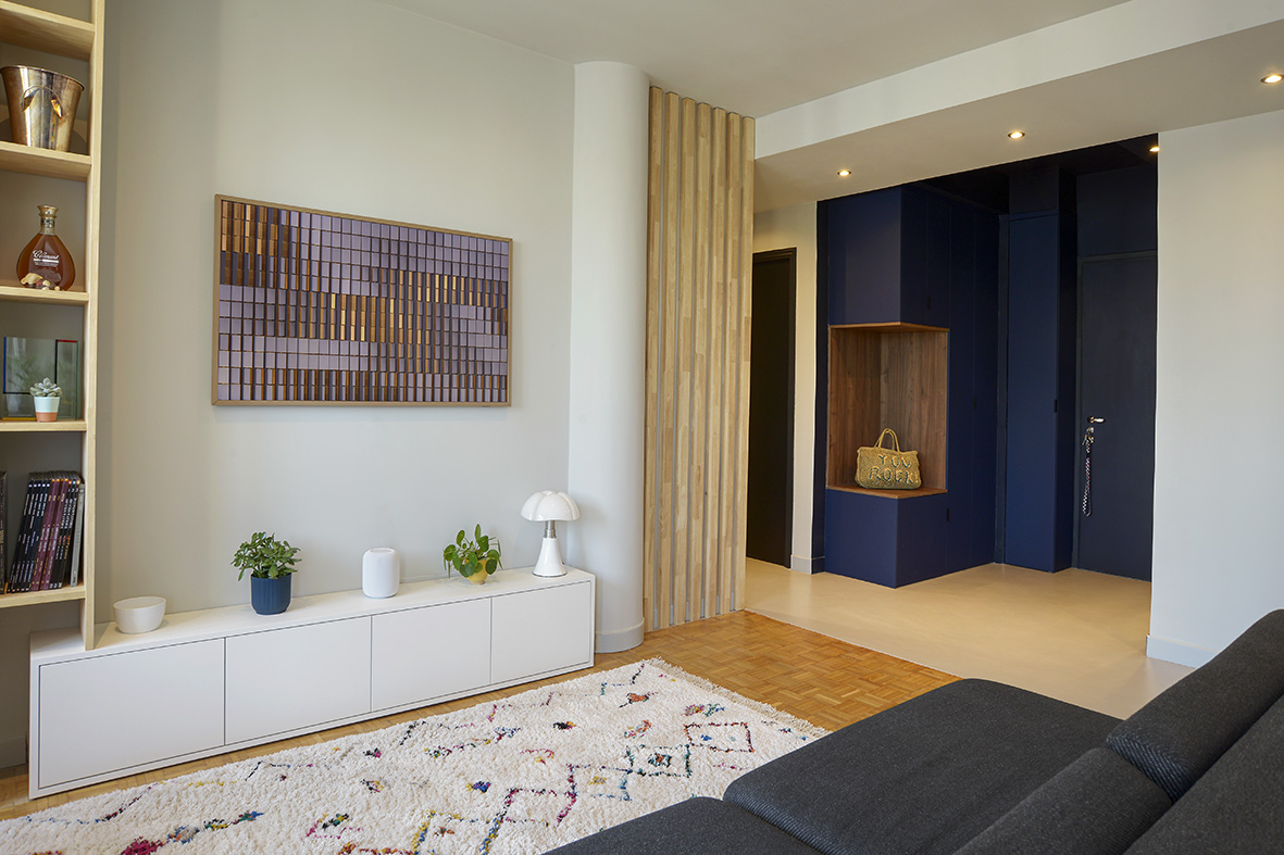 Hall d'entée meuble sur mesure meuble sur mesure conçu par Maloédesign à Toulouse Emmanuelle Milhaud designer d'intérieur décoratrice d'intérieur et architecte d'intérieur sur la Haute Garonne.